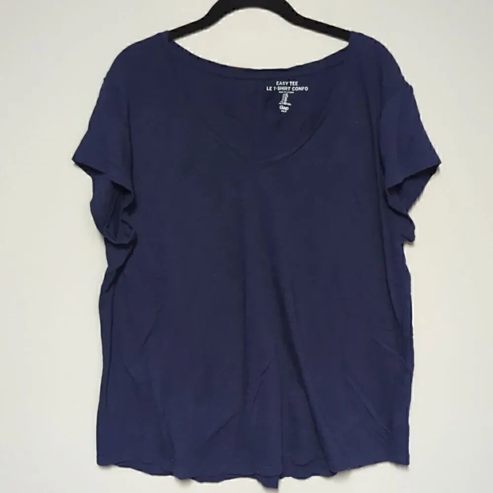 GAP Factory Blue V Neck Shirt - Picture 1 of 6